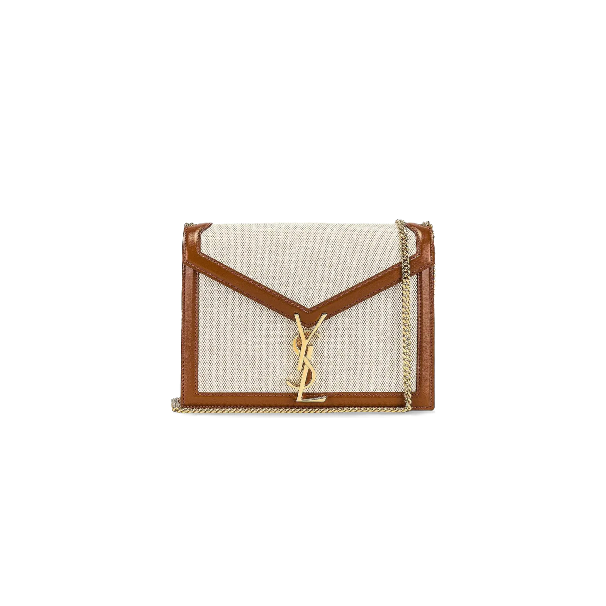 YSL CASSANDRA CANVAS WITH SMOOTH LEATHER SHOULDER BAG 532750HZD2J9380 (22*16.5*5.5cm)